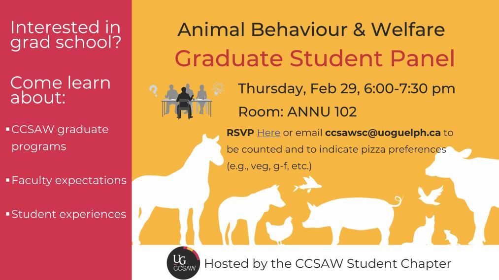 Grad Panel Flyer for Animal Behaviour and Welfare 
