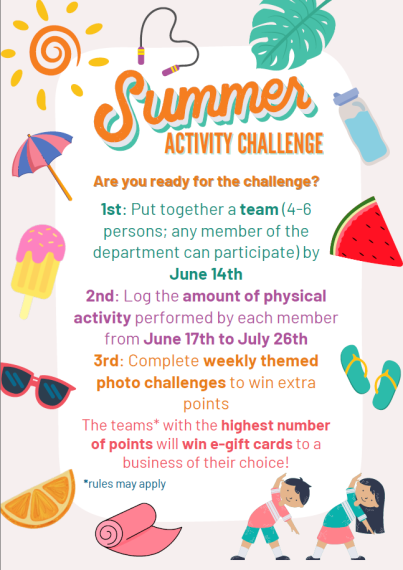 Summer activity challenge poster
